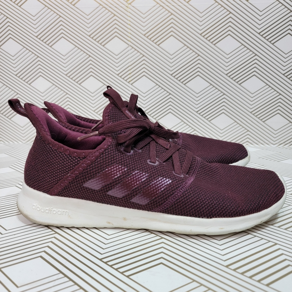 Adidas Cloudfoam Women's Size 10 Red Burgundy Running Shoes Sneakers EE8076. - Picture 2 of 7